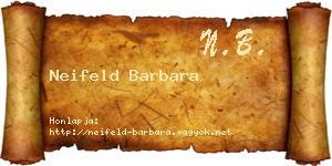 Neifeld Barbara névjegykártya